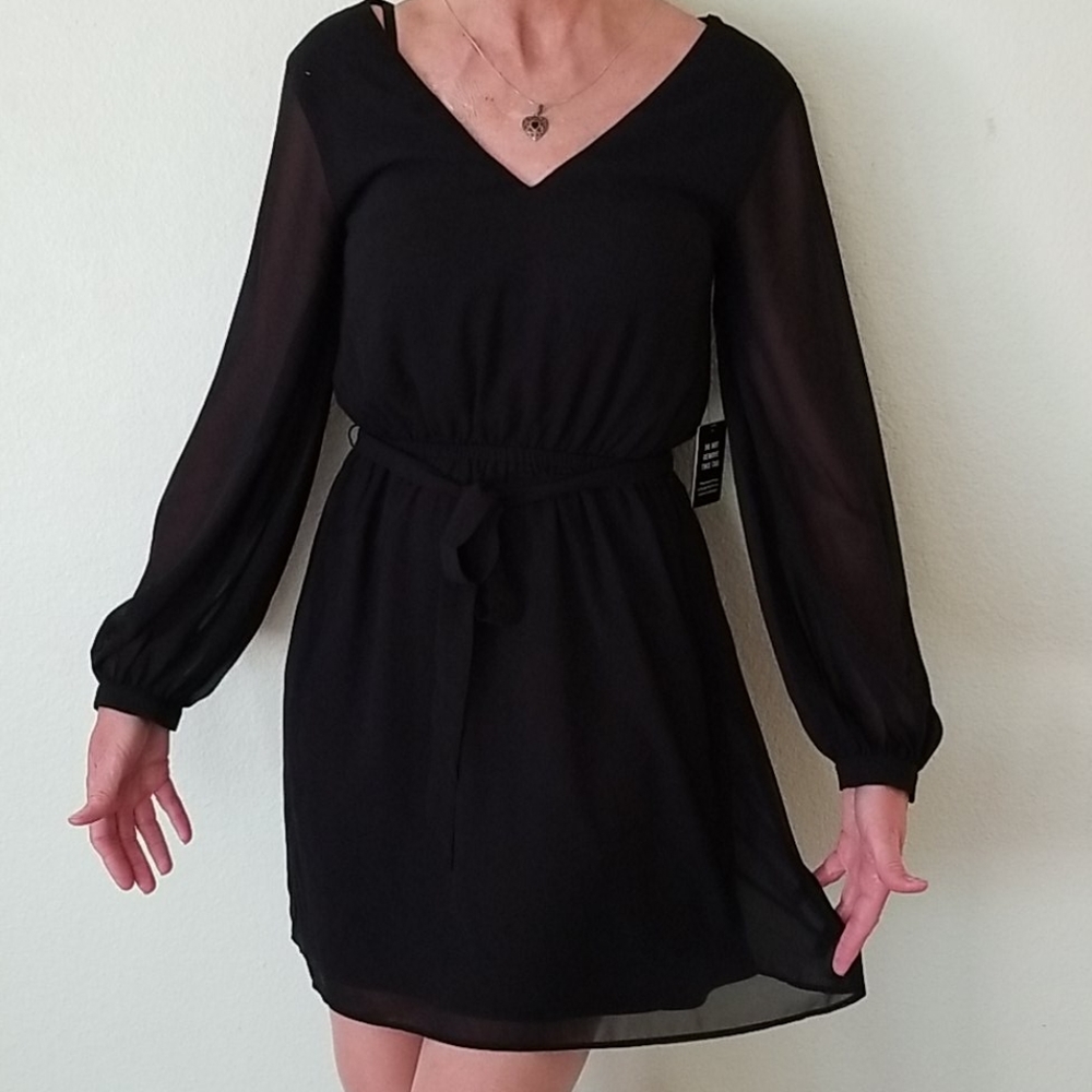 EXPRESS Sheer Flowy Black dress NWT